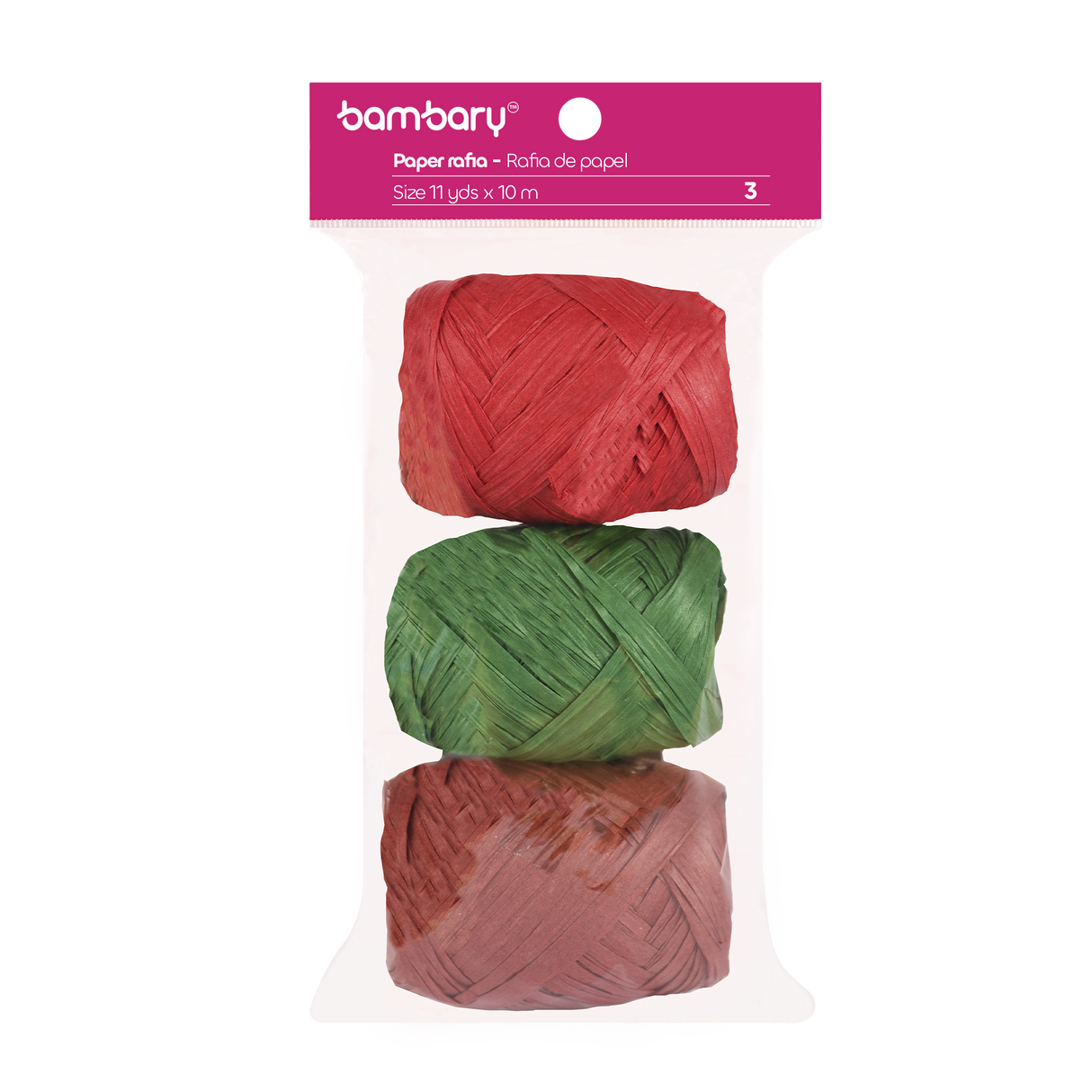 Paper Raffia 3,5 cm x 10 m Bag x 3 Unt Multicolor Sets