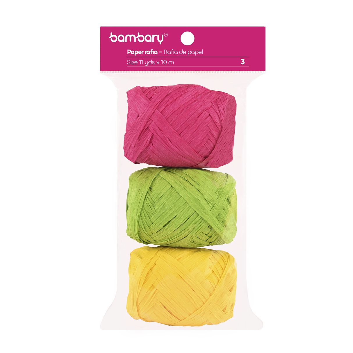 Paper Raffia 3,5 cm x 10 m Bag x 3 Unt Multicolor Sets