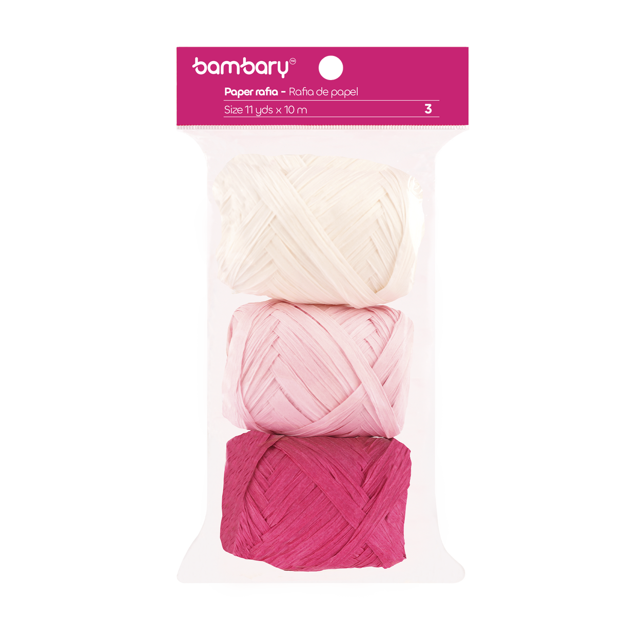 Paper Raffia 3,5 cm x 10 m Bag x 3 Unt Multicolor Sets