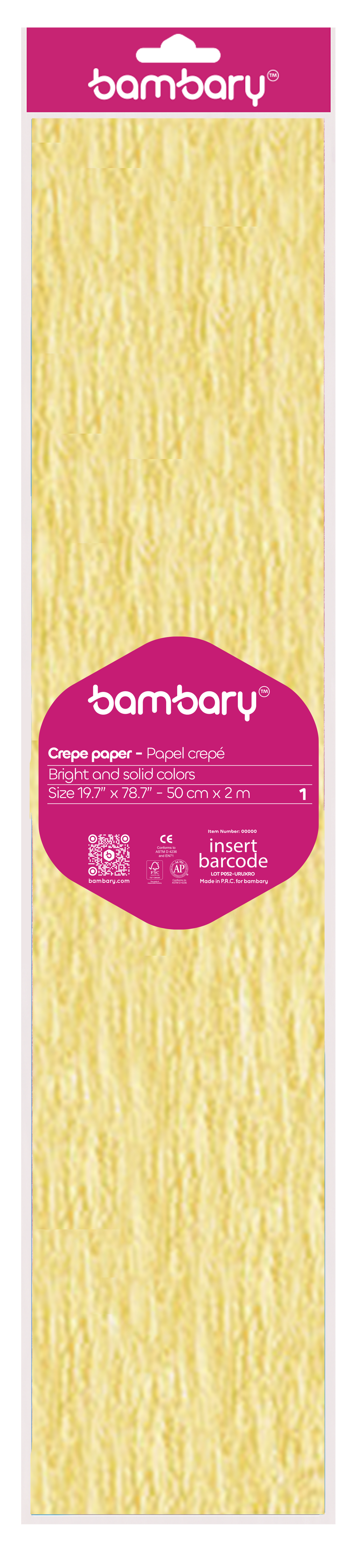 Metallic Crepe Paper 50 cm x 2 m Bag