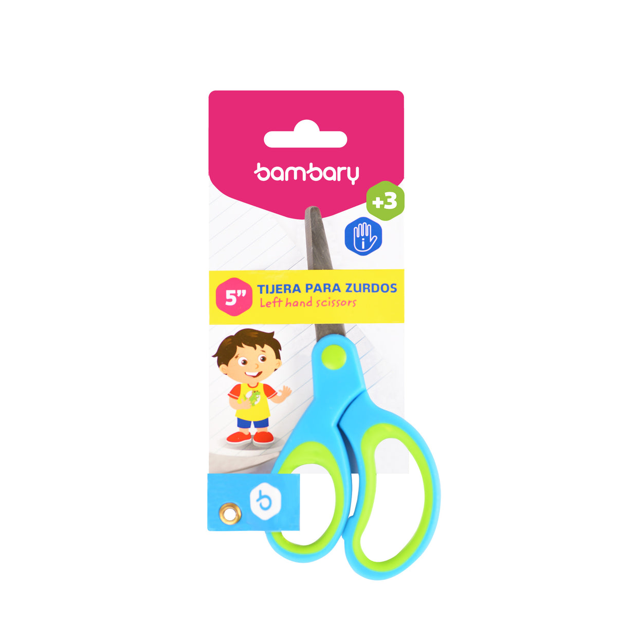 Scissor Round Tip 5" PVC Left Handle Bli 1 unt - Bambary