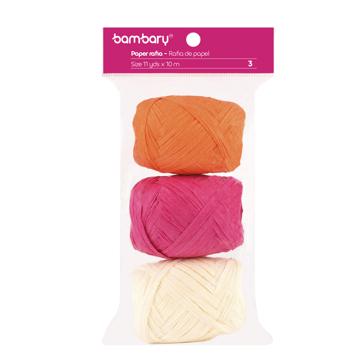 Paper Raffia 3,5 cm x 10 m Bag x 3 Unt Multicolor Sets