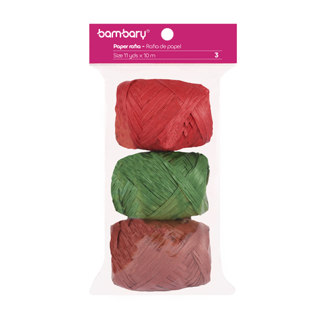 Paper Raffia 3,5 cm x 10 m Bag x 3 Unt Multicolor Sets
