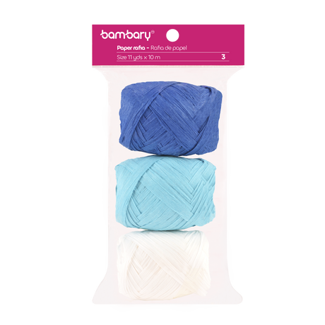 Paper Raffia 3,5 cm x 10 m Bag x 3 Unt Multicolor Sets