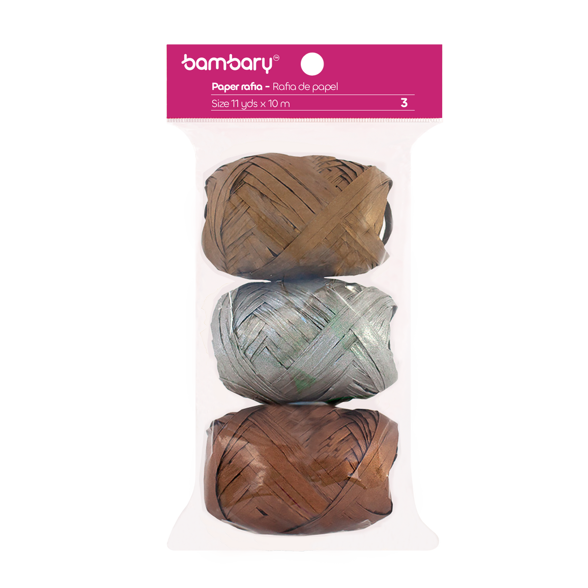 Paper Raffia 3,5 cm x 10 m Bag x 3 Unt Multicolor Sets