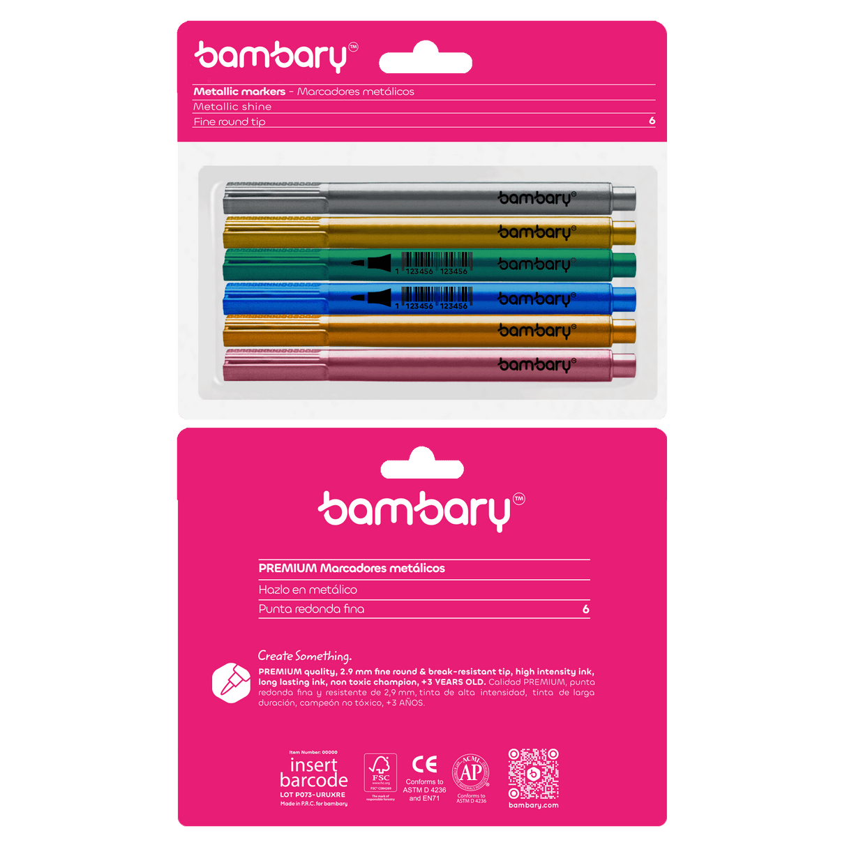 Metallic markers Set 6 pcs